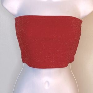 NEW…Red 🟥/Silver ⚪️ knit tube top size S (small) from Forever21